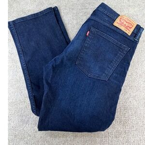 Levi's 513 Slim Straight Jeans Mens 36x30 Dark Wash Blue Stretch Denim Pants